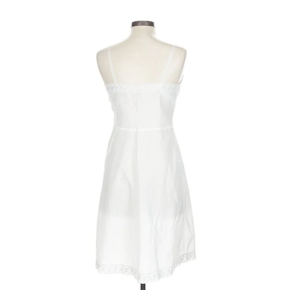 Barbizon Ariel Vtg Ivory Tafredda Full Slip Embroidered Eyelet Trim Sz 16 Sheer‎